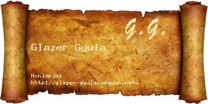 Glazer Gyula névjegykártya